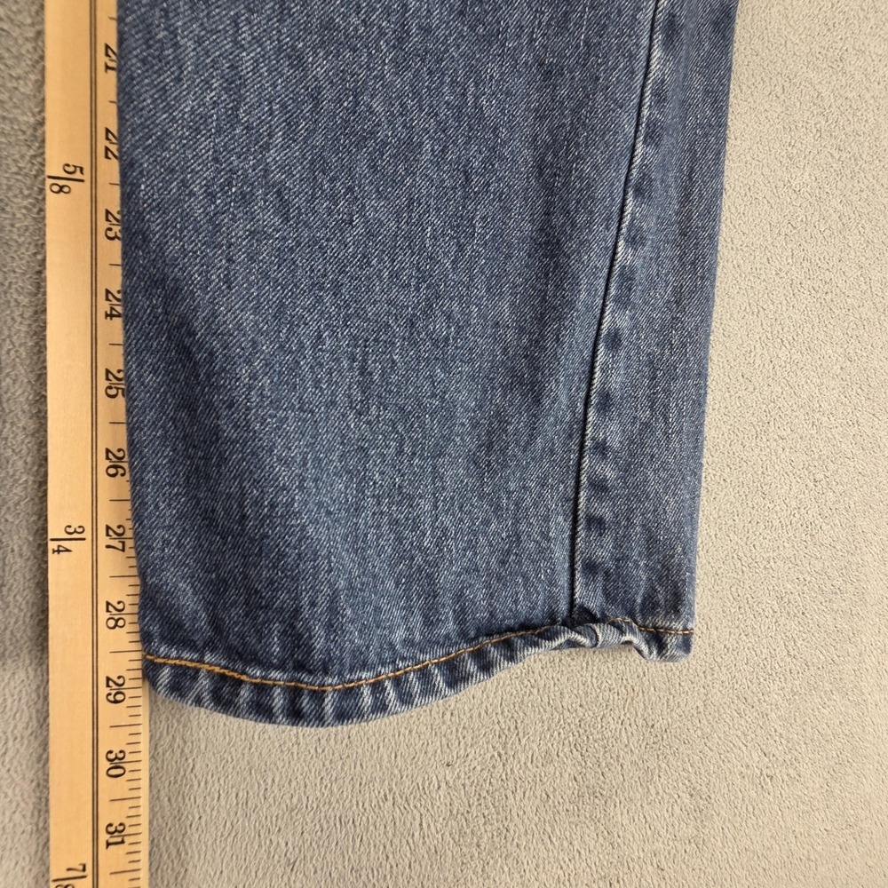 Levis 505 Jeans Mens Blue Medium Wash Regular Straight Denim Zip Fly Fits 36x30 - Picture 4 of 16